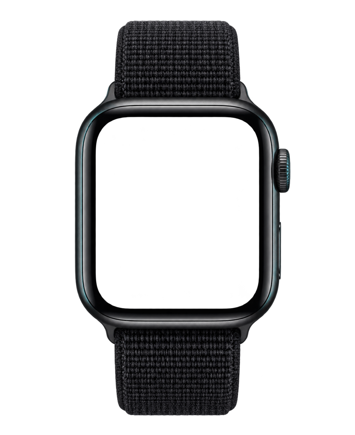 Apple Watch aus dunklem Titan mit schwarzem Armband